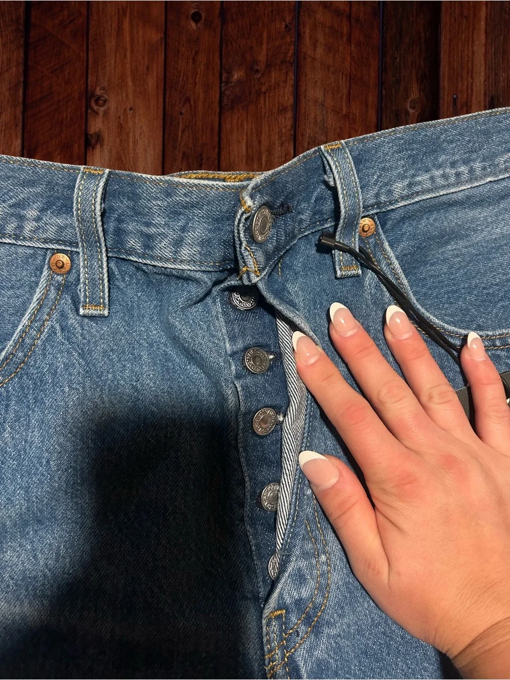 Levi's Blue Distressed High-Rise Denim Cutoff Shorts